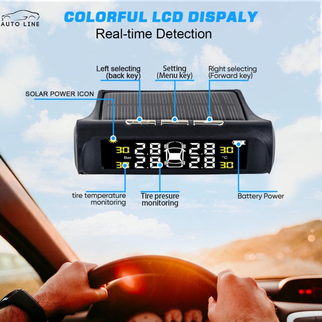 Hệ Thống Giám Sát Áp Suất Lốp TPMS Sạc USB Với 4 Cảm Biến Bên Ngoài SHOPCYC4777