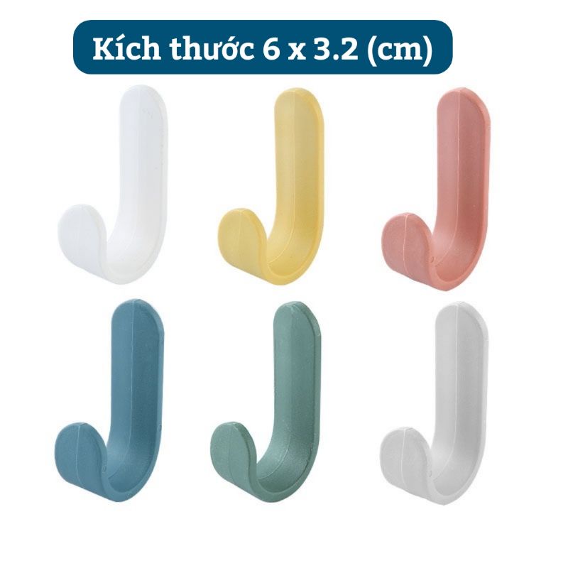 [Combo 4 móc] Móc dán tường chữ J treo đồ, trang trí không gian