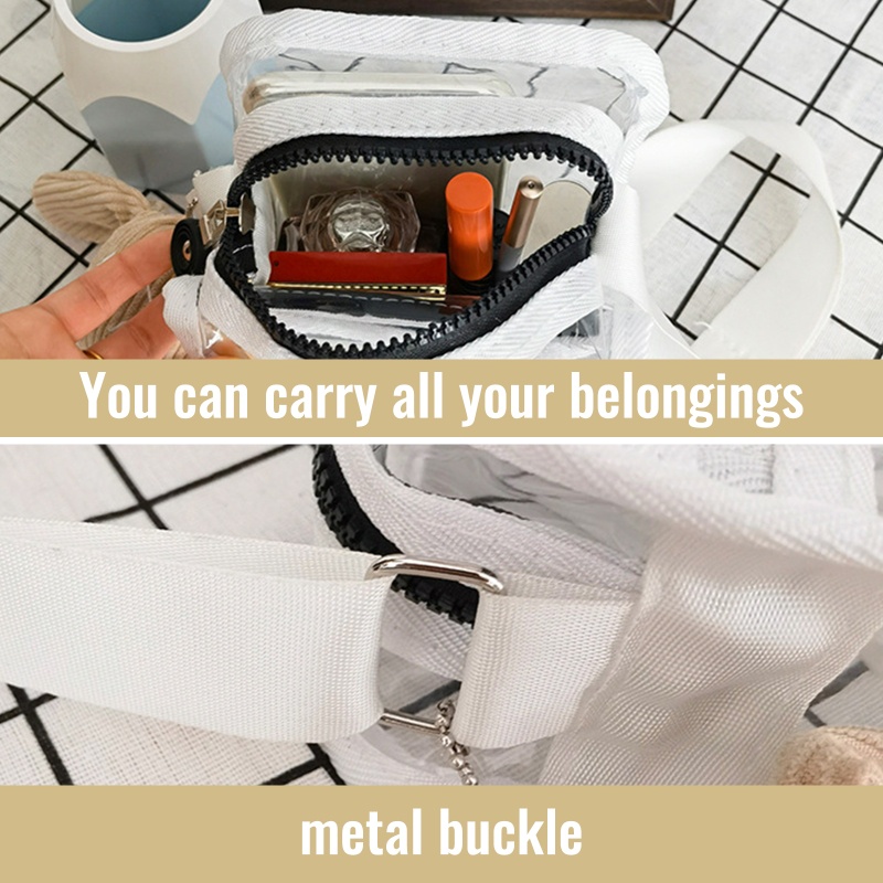 Túi Đeo Chéo Bằng Nhựa Trong Suốt Cỡ Nhỏ Chống Thấm Nước Thời Trang Cho Nữ