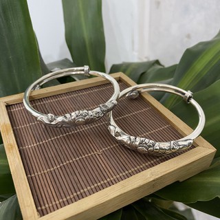 Vòng tay lá hoa sen bạc nguyên chất