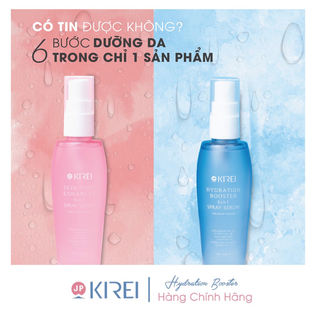 Combo siêu tiết kiệm 02 lọ Tinh Chất Cấp Ẩm 6 trong 1 Kirei JP và 01 lọ Tinh Chất Dưỡng Trắng 6 trong 1 Kirei JP