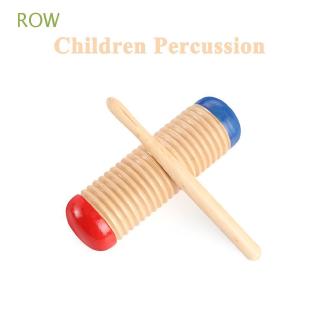 ROW Two In One Durable Mallet Rhythm Toy Rocker Wooden Guiro