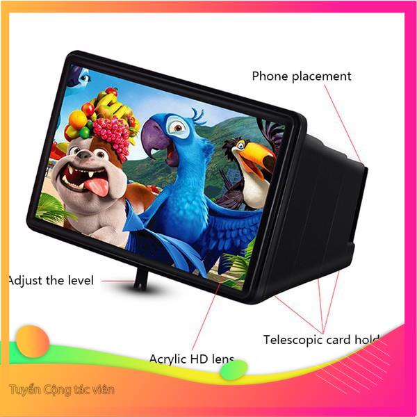 Kính Xem Phim Phóng Đại Hình Ảnh Điện Thoại 3D 8 Inch Thế Hệ Mới 2020