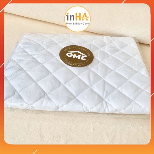 Lót chống thấm bảo vệ đệm OME mặt Cotton Organic màu trắng KT 80 x 120 (cm) - chống nóng cho bé