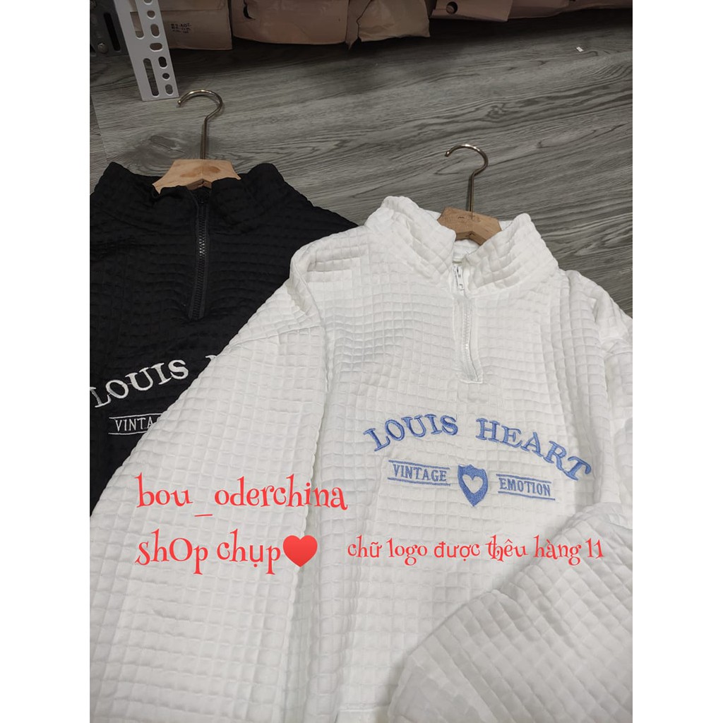 Áo polo  Nữ Heart phong cách hàn quốc tay dài Chữ thêu  ,2 màu đen trắng hàng quảng châu Kèm video thực tế | BigBuy360 - bigbuy360.vn