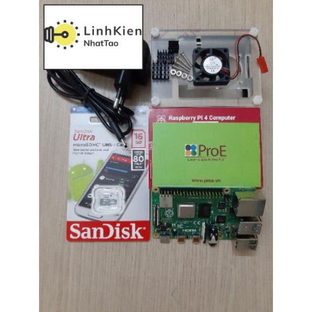 [Sale] Bộ Raspberry Pi 4 (Model B) bản 2GB/4GB RAM (Combo cơ bản), bảo hành 01 năm.