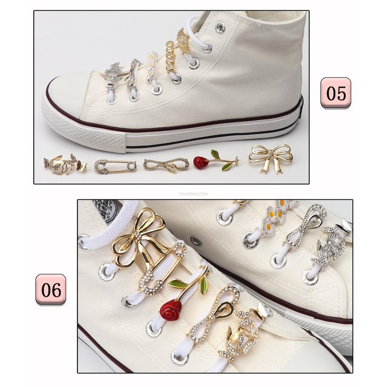 1 Phụ Kiện Trang Trí Dây Giày Bằng Kim Loại Đính Đá Thời Trang DIY