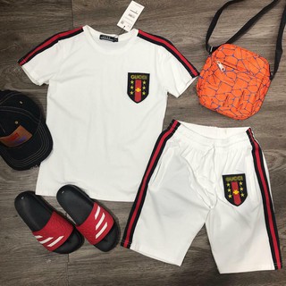 [Freeship]Bộ cộc  Nam Thời Trang Cao Cấp - { áo gucci trắng }