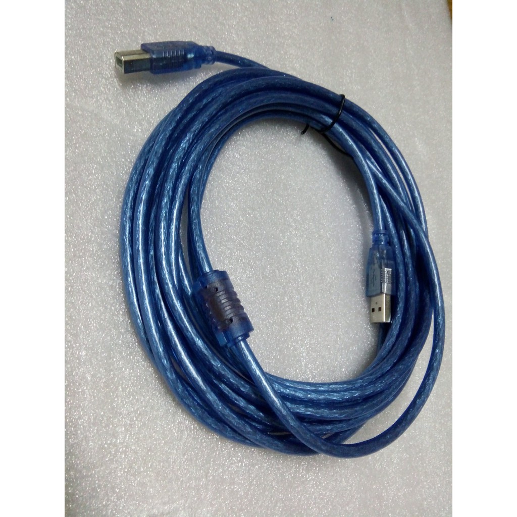 Dây cáp Tín Hiệu USB Máy in bọc chống nhiễu 5m xanh