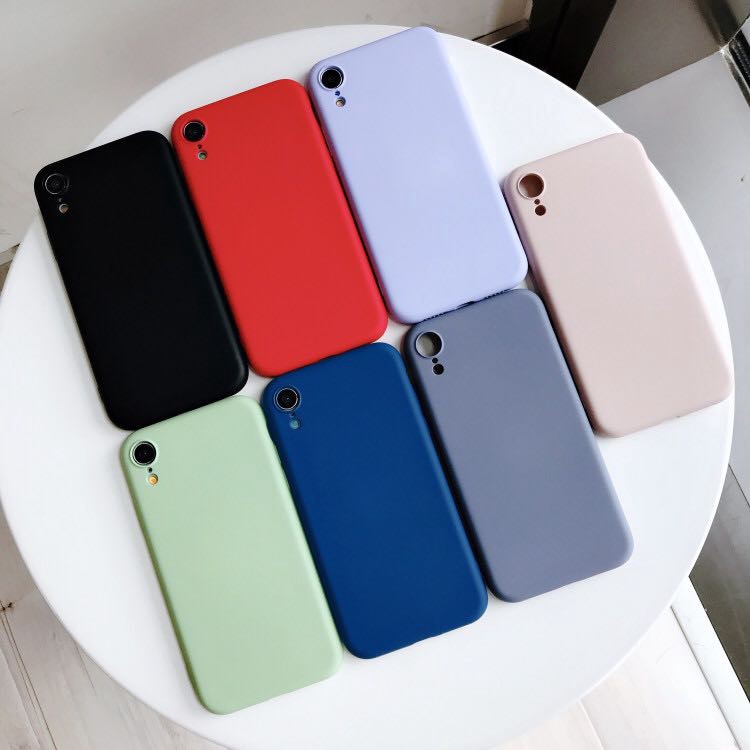 Ốp điện thoại Silicon TPU mềm màu trơn cho iPhone X XR XS Max 8 6 6S 7 Plus