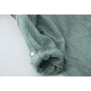 [Ảnh thật] Áo sơ mi form rộng chất linen mỏng nhẹ