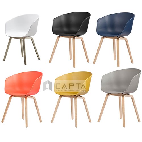 HAY Chair | Ghế nhựa chân gỗ cao cấp cho phòng ăn hiện đại tại hcm