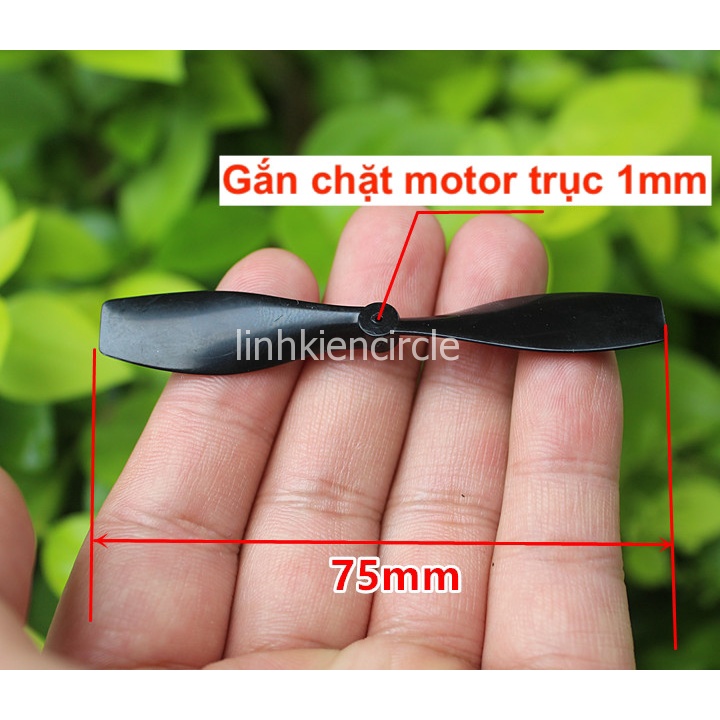 4 cánh quạt mini 75mm trục 1mm 2 thuận 2 nghịch cho máy bay tàu lượn mini - LK0375