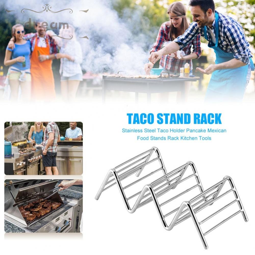 【DREAMLIFE】Taco Holder Pancake Buffet Stand Dining Hall Home Household Kitchen Silver