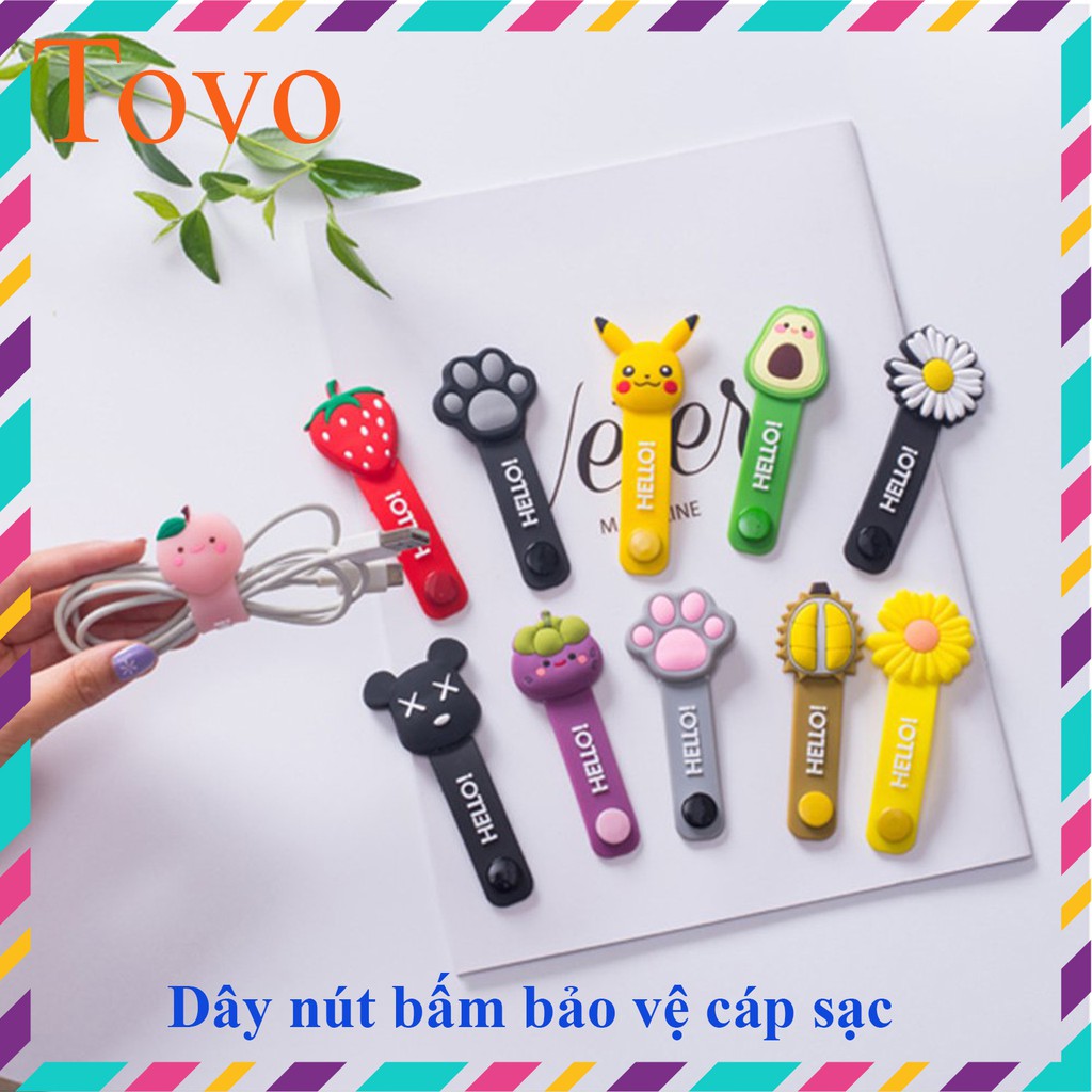 [Hàng Mới] Dây nút bấm bảo vệ cáp sạc, tai nghe nhỏ gọn tiện dụng - TOVO store