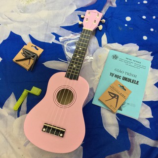 (MUA 1 TẶNG 4)ĐÀN UKULELE SOPRANO HỒNG NHẠT