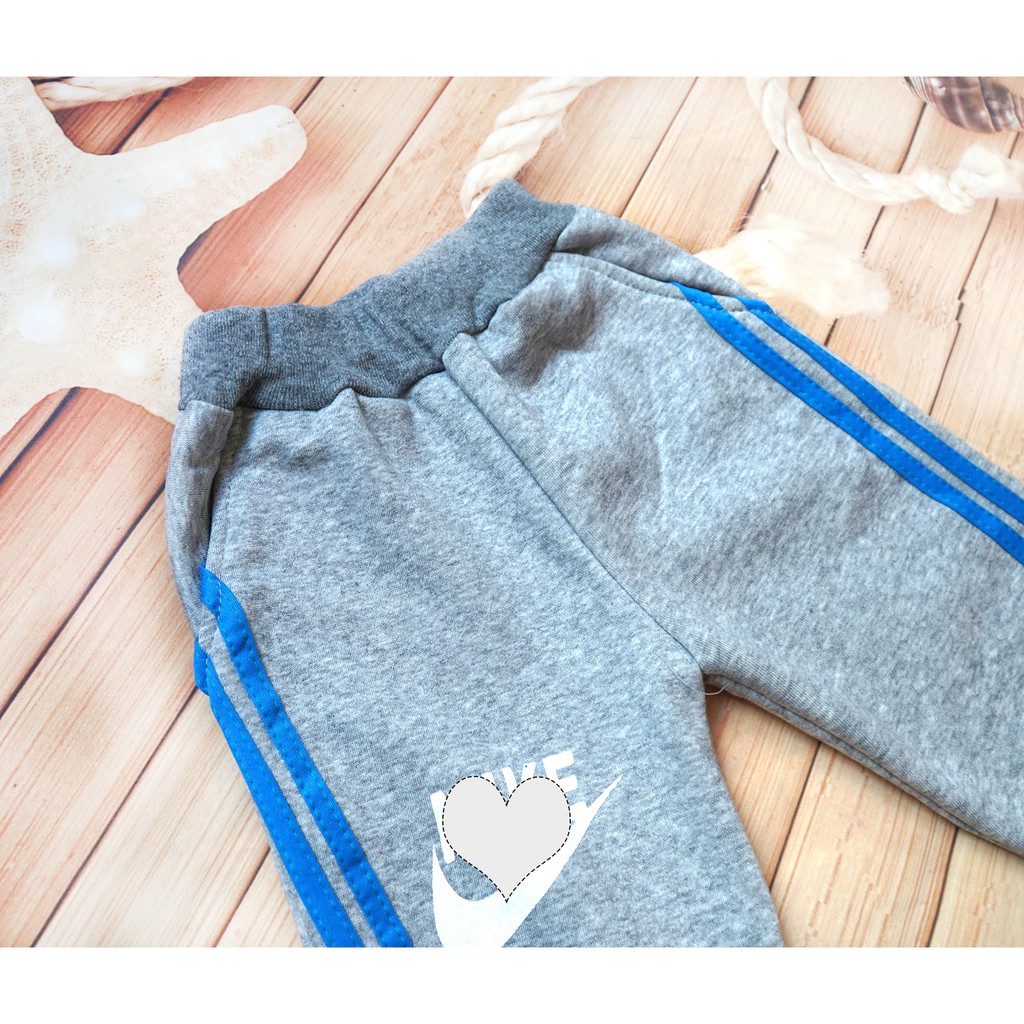 Quần nỉ lót lông hàng VNXK chất vải cotton mềm ấm cho bé trai bé gái