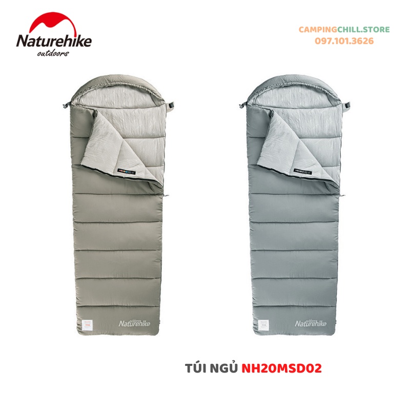 TÚI NGỦ DÃ NGOẠI CÓ MŨ TRÙM ĐẦU NATUREHIKE NH20MSD02