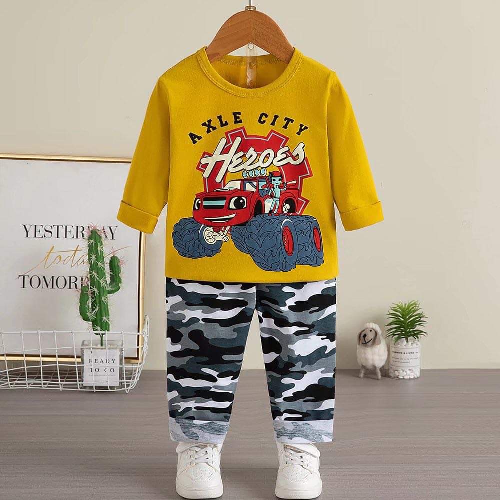 Đồ bộ bé trai quảng châu xuất Hàn - Bộ quần áo dài tay cotton xuất hàn cho bé trai