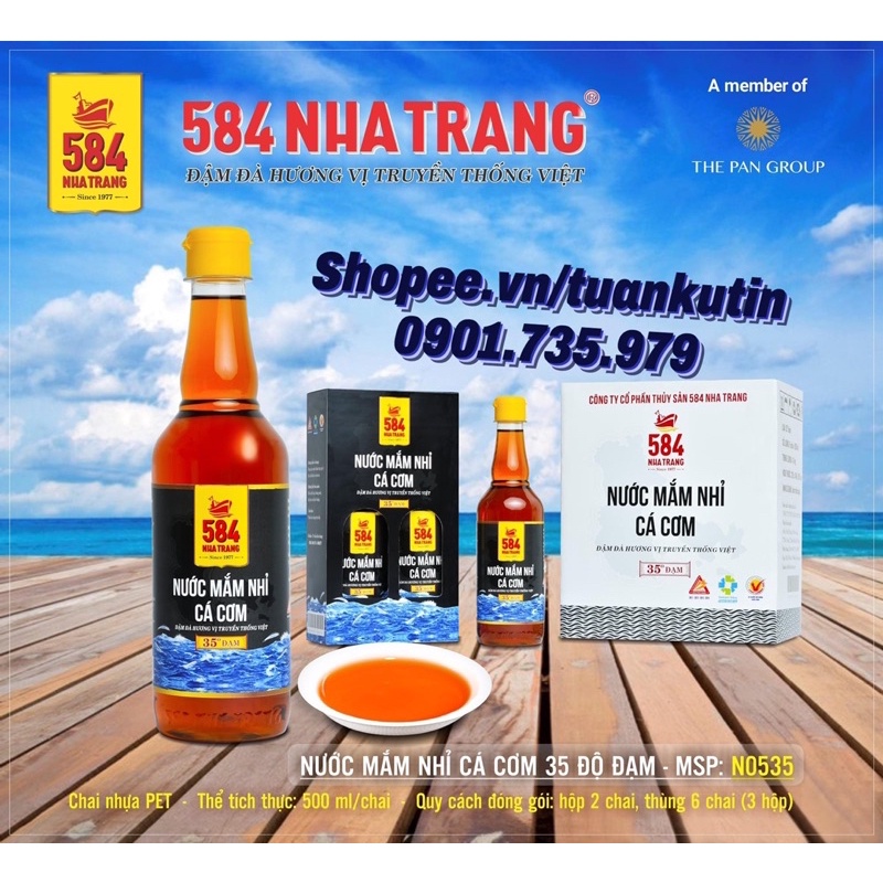 (Tìm đại lý)Nước mắm 584 Nha Trang 30-35-40 độ đạm 500ml Chuẩn vị truyền thống tặng Khẩu Trang NUT95