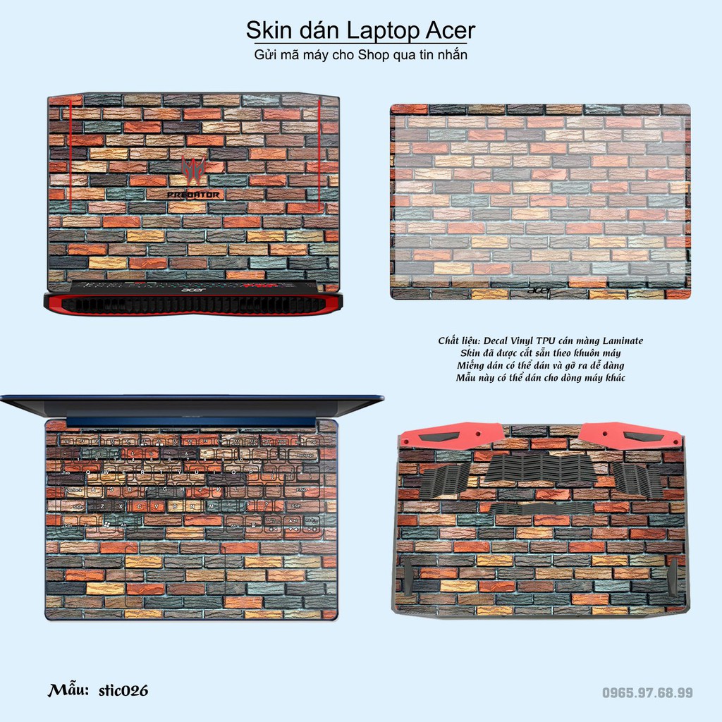 Skin dán Laptop Acer in hình Hoa văn sticker _nhiều mẫu 5 (inbox mã máy cho Shop)