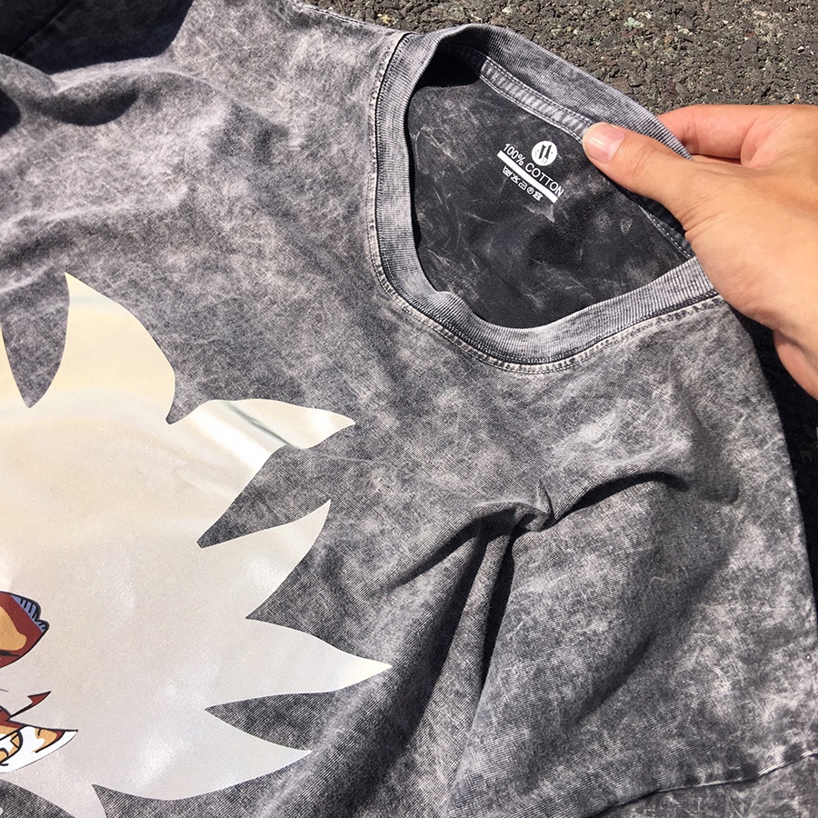 Áo thun wash xám Goku Biến Hình thiết kế độc quyền Anam Store