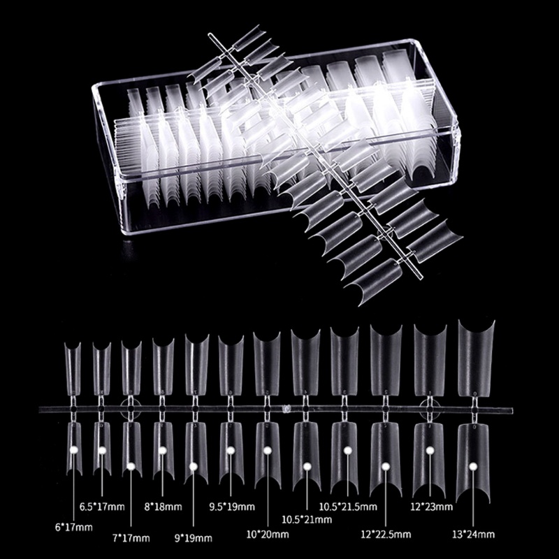 Set 504 Móng Tay Giả Che Phủ Toàn Diện Trong Suốt Dùng Trang Trí Nhà Cửa / Salon