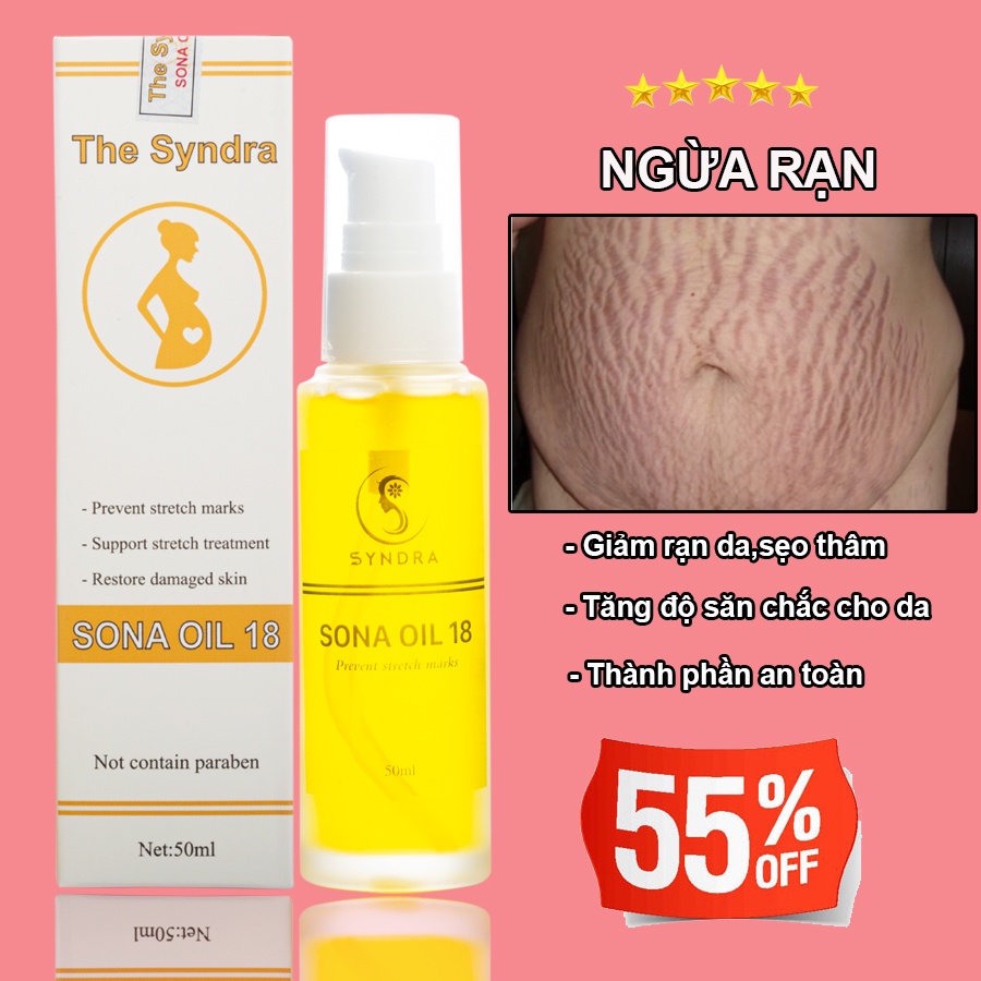 Kem rạn da bà bầu - Serum dùng cho các vùng da nhạy cảm: mông, bụng, đùi,ngựa Sona OIL 18