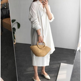🌸 Váy sơ mi vạt lệch (kèm belt)
