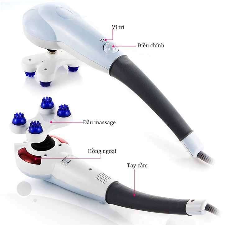 Máy massage cầm tay, máy massage toàn thân 7 đầu magic king massager