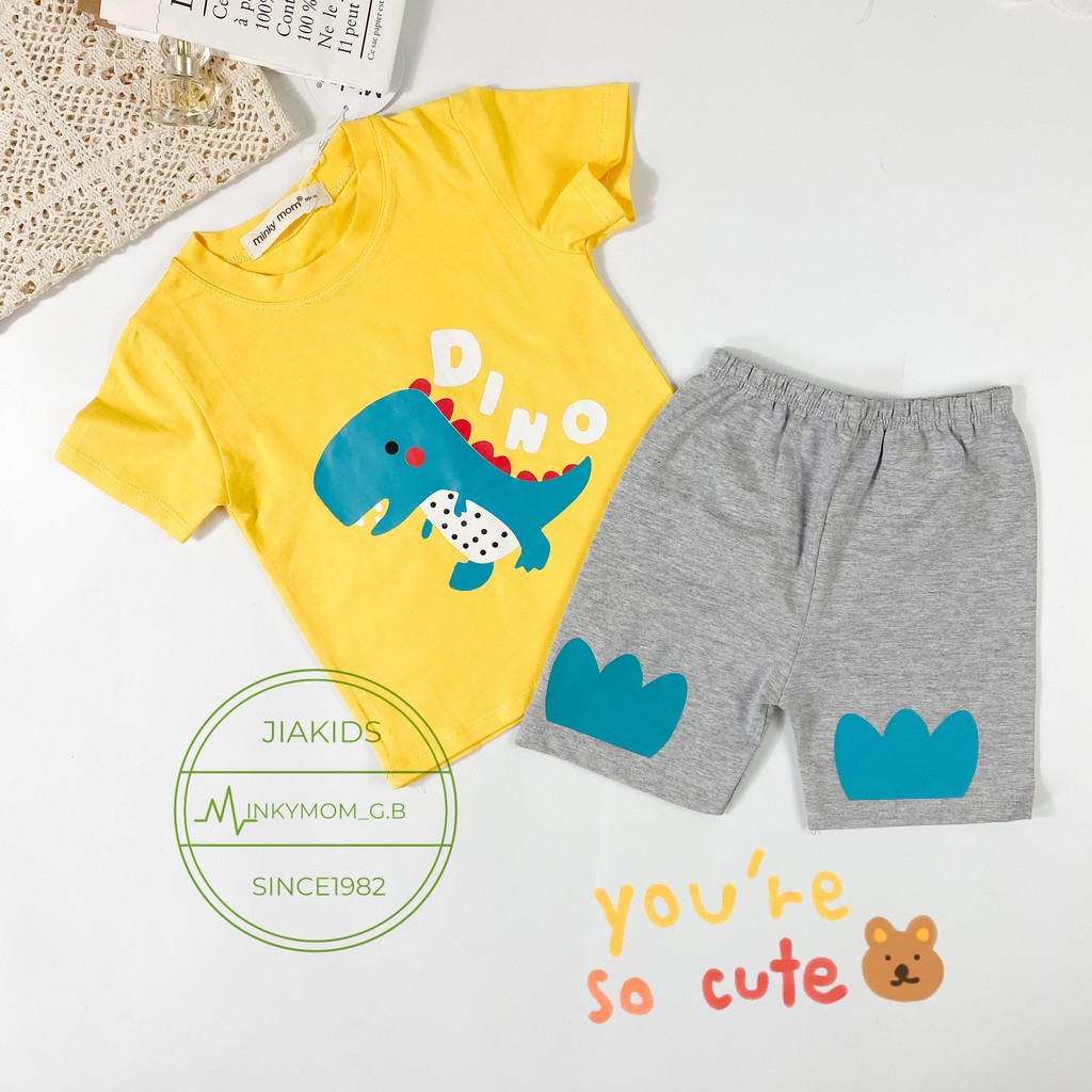 Bộ Cộc Tay MINKY MOM COTTON 100% In Hình Động Vật Cho Bé TN-IN33