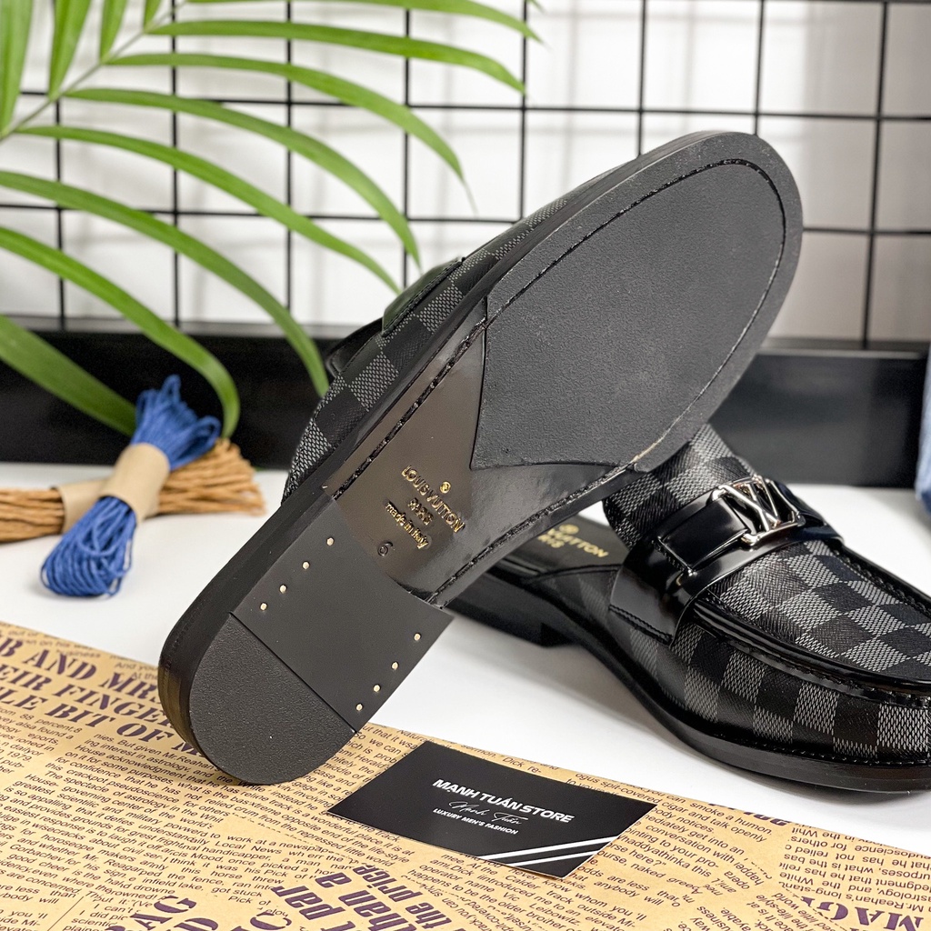 Sục nam cao cấp - Giày mules nam Da bò nguyên miếng, đế gỗ bọc da cùng quai kim loại cực kì sang trọng SN06