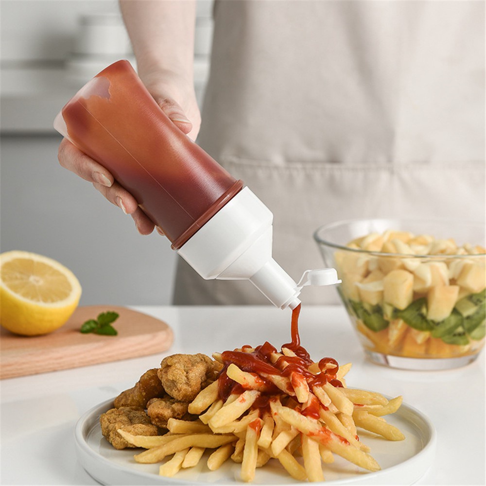 Bình nhựa trong suốt 250ml đựng dầu ăn / gia vị chống tràn tiện dụng cho nhà bếp