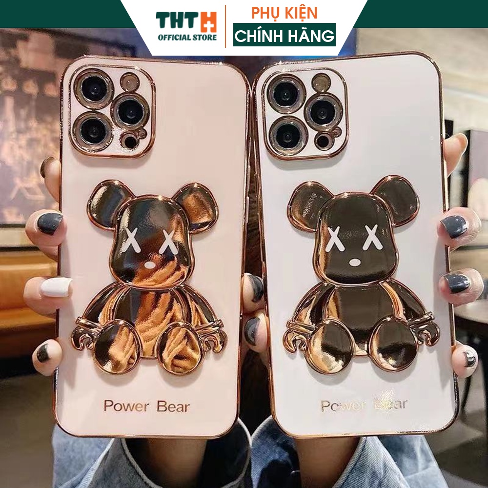 Ốp lưng iphone cạnh vuông hình gấu ốp điện thoại cho iphone 6s/6splus/7/7plus/8/8plus/x/xs/11/12/13/pro/max