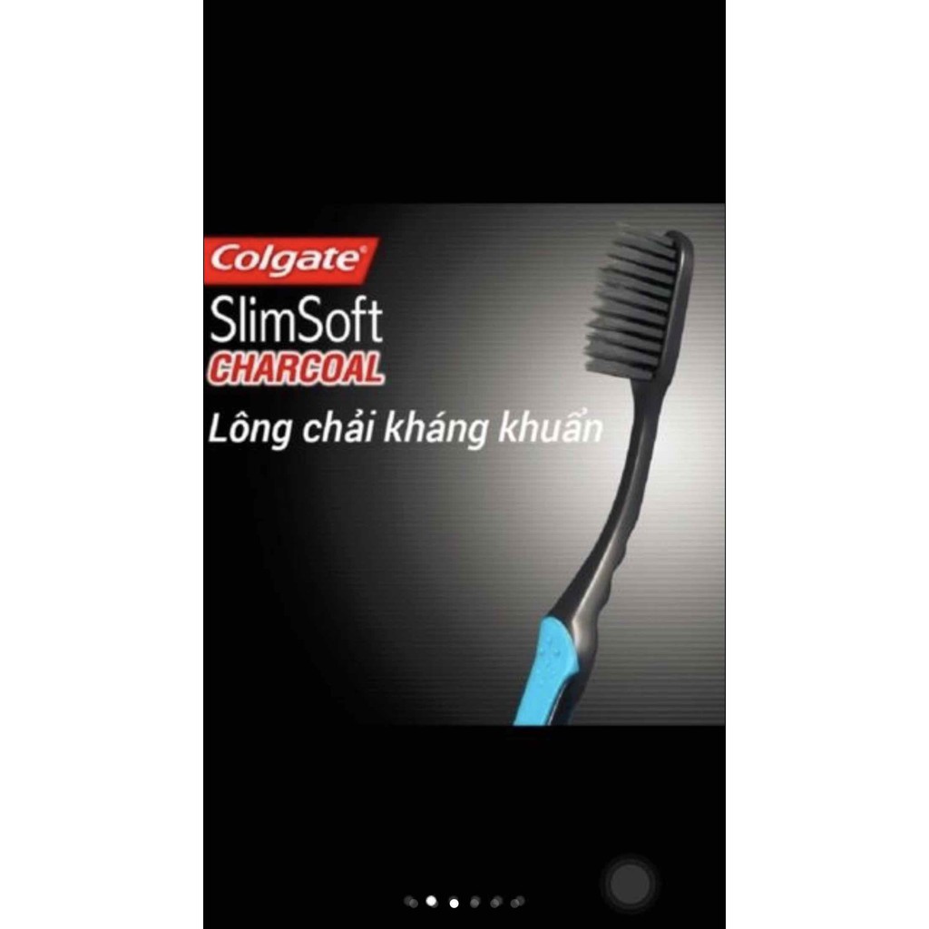 Bộ 4 bàn chải đánh răng Colgate Than hoạt tính kháng khuẩn Slimsoft Charcoal mềm mảnh 4 cây/bộ