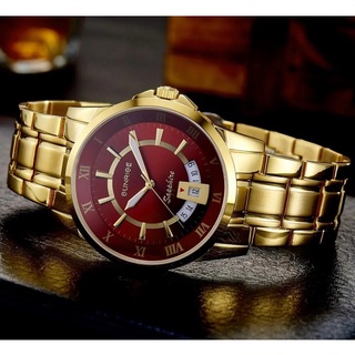 Đồng hồ nam sunrise 1132sb vàng mặt đỏ