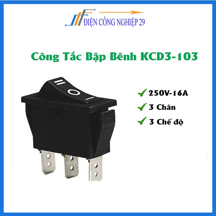 Công tắc bập bênh KCD3-103 3 chế độ 250V 16A