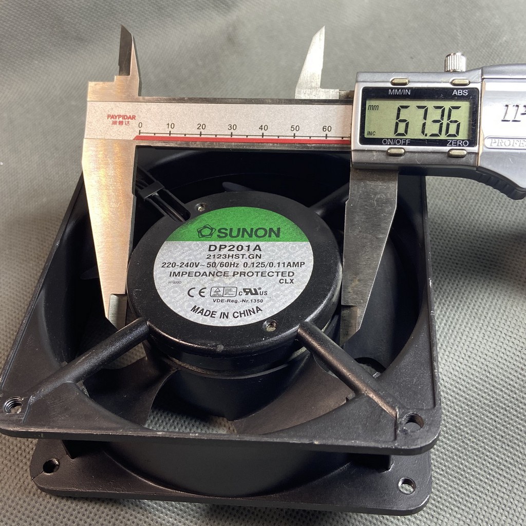 Quạt Hút BI-SONIC 220V 12Cm khung nhôm - Hút Khói SUNON 12x12x4Cm DP200A 220VAC