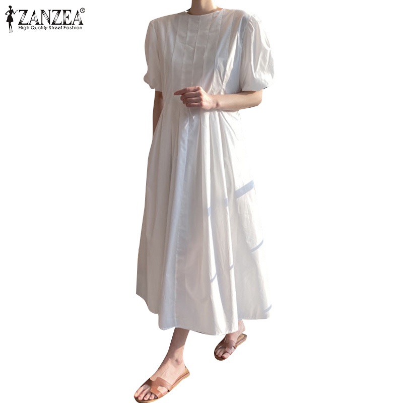 Đầm maxi Zanzea tay lửng cổ tròn thời trang dành cho nữ