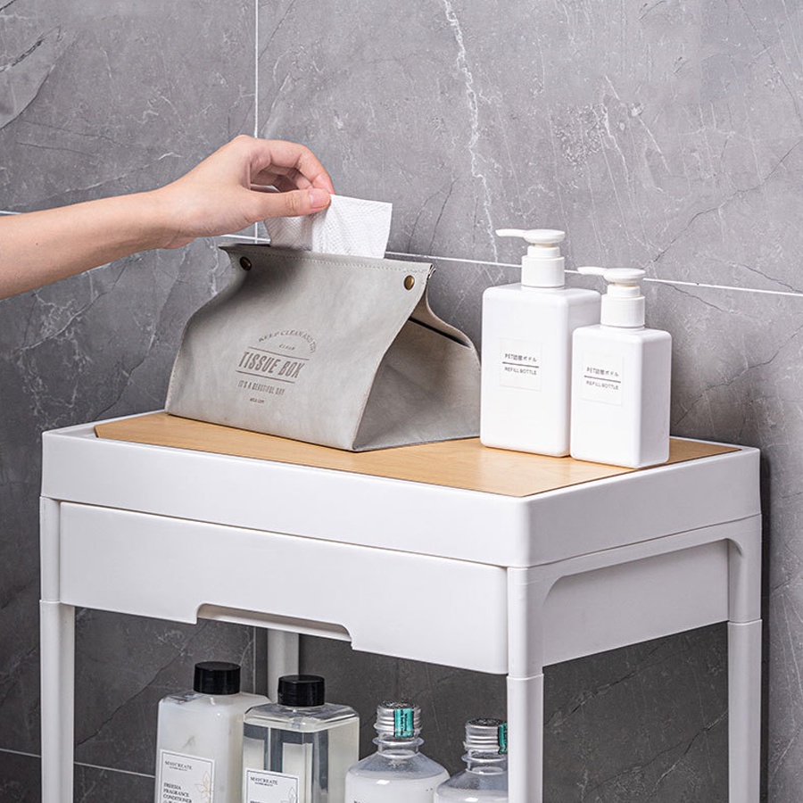 Kệ 3Tầng/4Tầng Đa Năng Có Bánh Xe Đẩy - Tặng Kèm x1 Ngăn Kéo