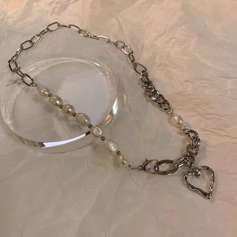Dây Chuyền Mặt Trái Tim Đính Ngọc Trai Nhân Tạo Sang Trọng Thời Trang Cao Cấp Cho Nữ