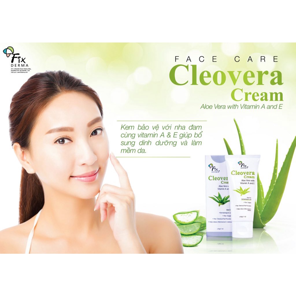 Kem dưỡng ẩm Fixderma Cleovera Cream - 60g [NHẬP KHẨU CHÍNH HÃNG 100%]