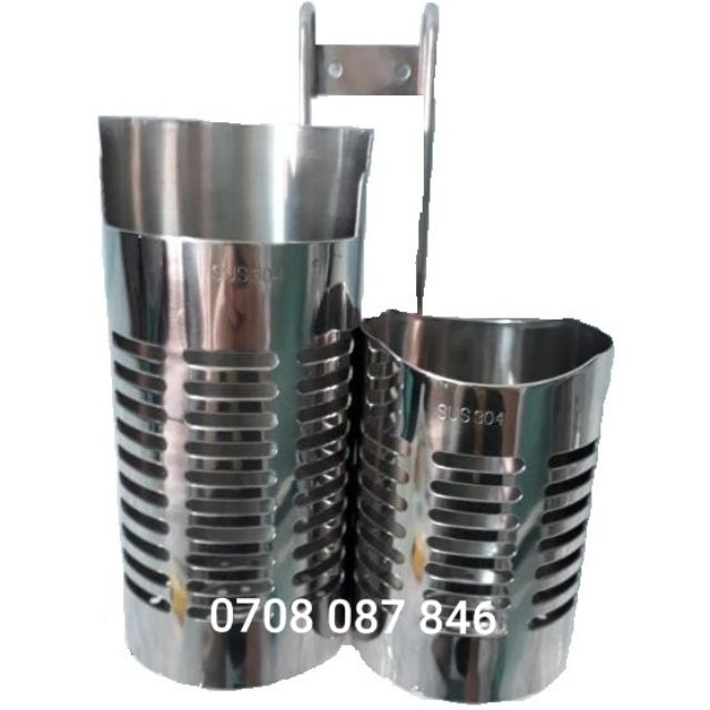 Ống đựng đũa muỗng tròn INOX 304 (đơn, đôi) 1 ngăn, 2 ngăn