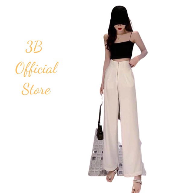 [XẢ HÀNG] Quần ống Rộng Nữ Vải Tuyết Mưa Không Nhăn Không Bám Bụi Cạp Cao Gen Bụng Siêu Tôn Dáng