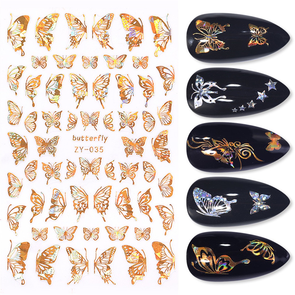 1 Miếng Dán Móng Tay Hình Bướm 3D Nhiều Màu Sắc DIY