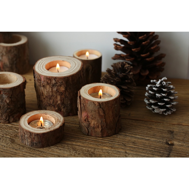 Bộ nến thân cây Retro Nostagia decor phong cách vintage, cổ điển