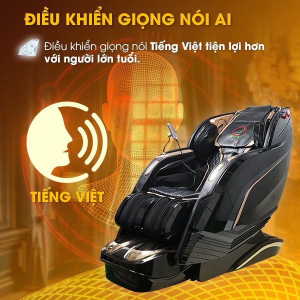 Ghế massage toàn thân cao cấp Funiko F600 điều khiển giọng nói,kiểm tra sức khỏe bảo hành 10 năm