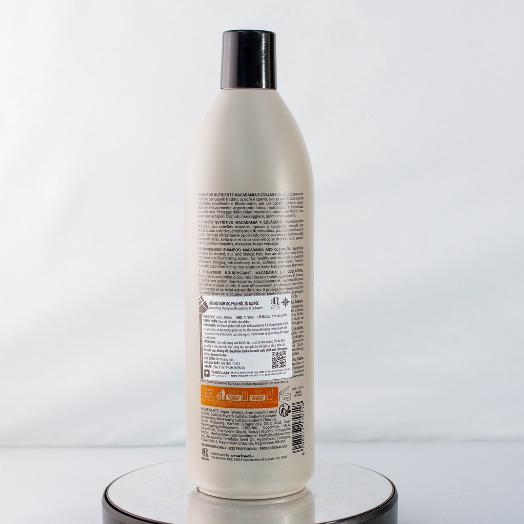 Dầu gội chăm sóc và phục hồi tóc hư tổn với hương thơm quyến rũ Rrline Macadamia Collagen Star Shampoo