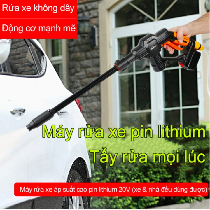 Máy rửa xe cao áp siêu sạch dùng pin sạc Lithium Guanxin pin dùng lâu