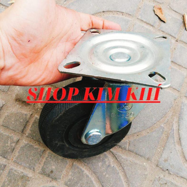 [Kim khí] Bộ 4 bánh xe cao su 130